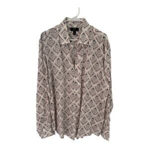 XL Linen Club Room Luxury Pineapple Long Sleeve Button Down